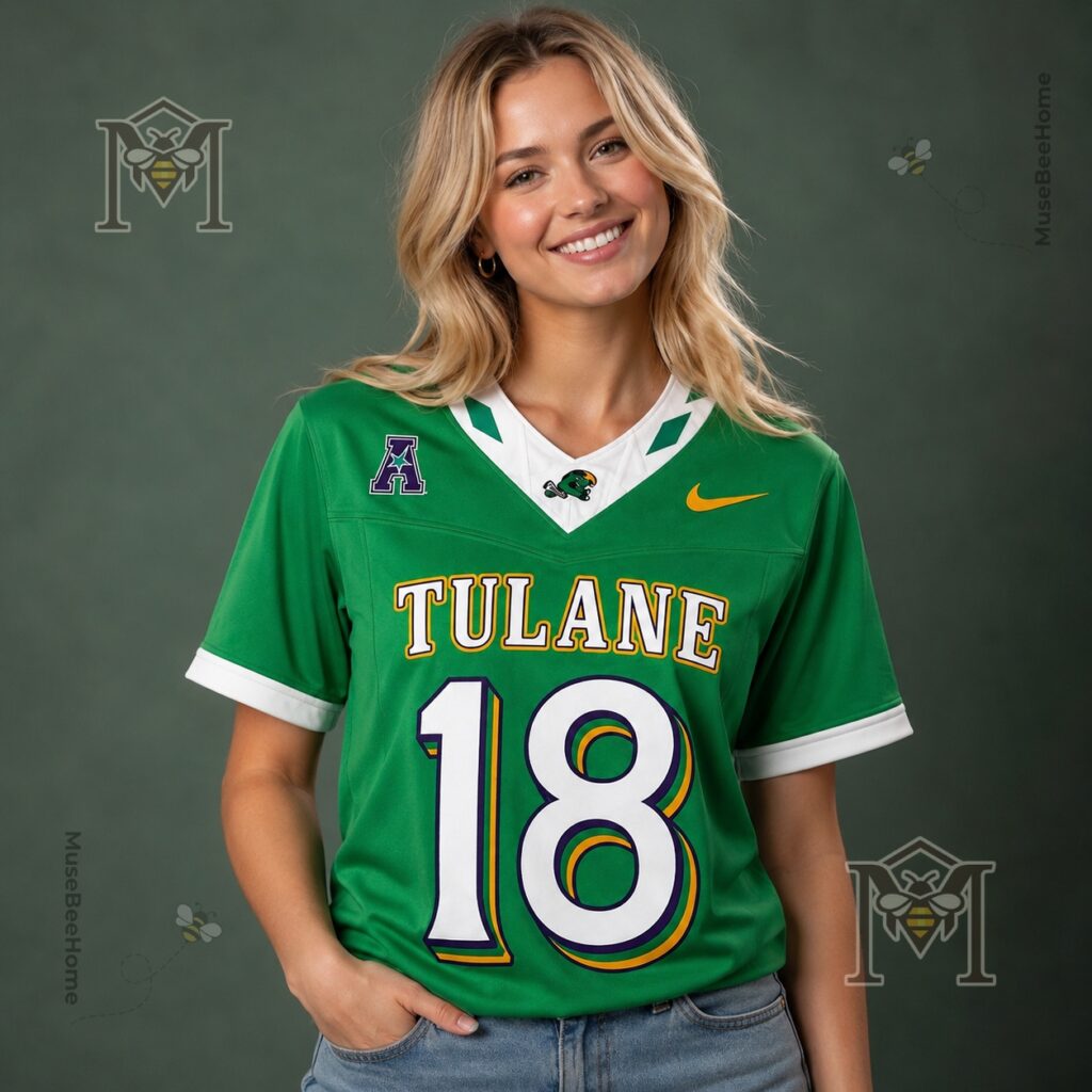 Tulane City Mardi Gras 2026 Season Uniforms Green Football Jersey