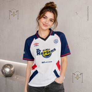 Umbro x Dr Martens Retro Style Football Jersey - lower right side with soccer boots