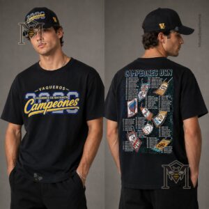 Vaqueros de Bayamon Campeones 2026 T-Shirt - close-up front view of the shirt design