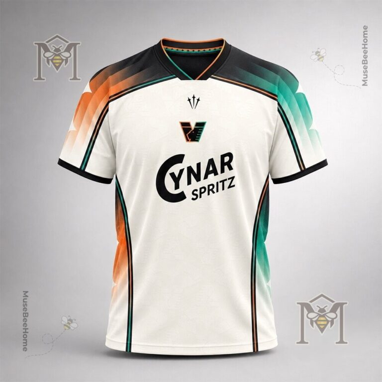 Venezia FC Cynar Spritz x NOCTA 2026-27 Away Kit Football Jersey - close-up of the V-neck and shoulder detail
