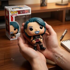 WWE Garbage Pail Kids Ripped Rhea Funko Pop Vinyl Figure - close-up of figure on clear stand