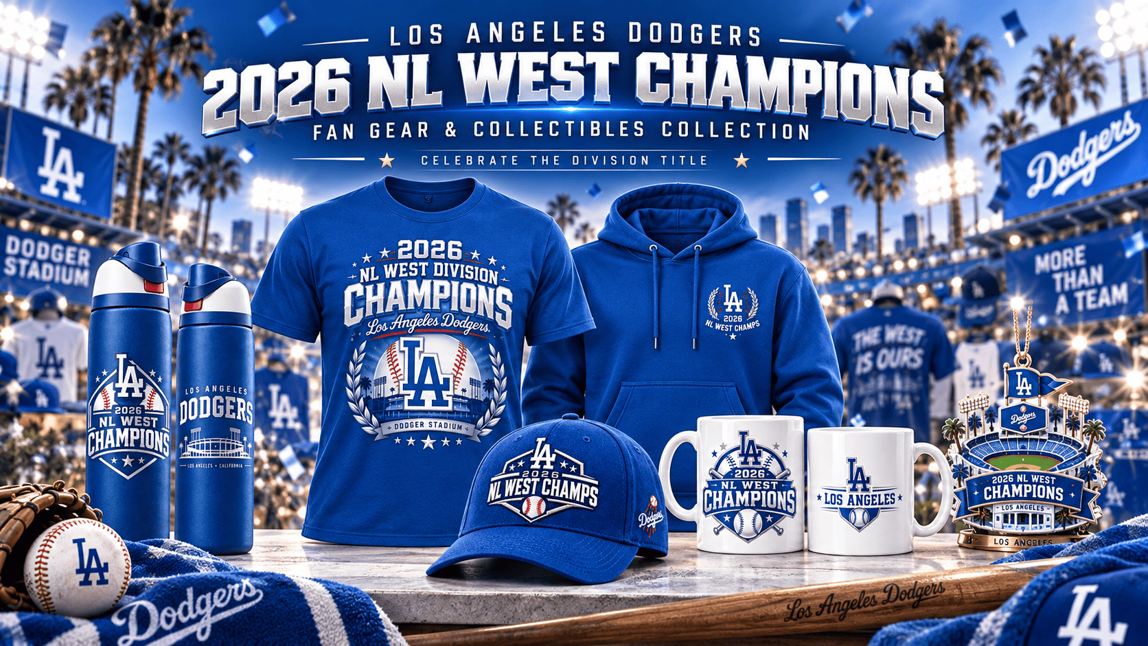 Los Angeles Dodgers 2026 NL West Champions Gear & Gifts