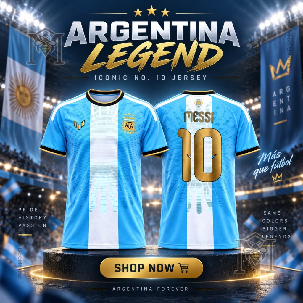 Adidas Argentina Lionel Messi LAST MATCH Jersey – Front and back views Adidas Argentina Lionel Messi LAST MATCH Jersey - front and back views