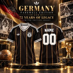 Adidas Germany 72 Years Partnership Ends Final Soccer Jersey - front and back view