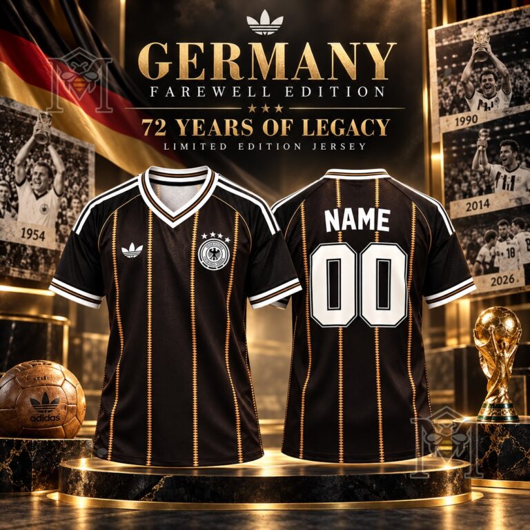 Adidas Germany 72 Years Partnership Ends Final Soccer Jersey - front and back view