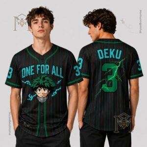Anime Academy Inspired Custom Green Hero Baseball Jersey - photo 2