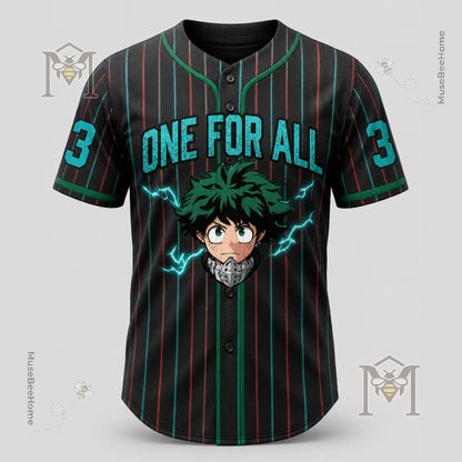 Anime Academy Inspired Custom Green Hero Baseball Jersey - photo 3