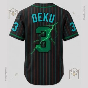 Anime Academy Inspired Custom Green Hero Baseball Jersey - photo 4
