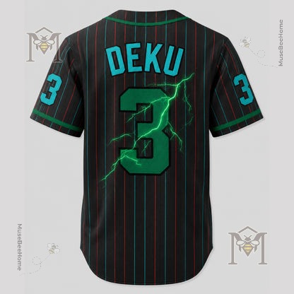 Anime Academy Inspired Custom Green Hero Baseball Jersey - photo 4