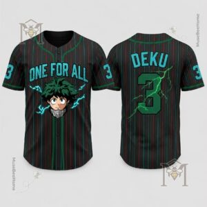Anime Academy Inspired Custom Green Hero Baseball Jersey - photo 5