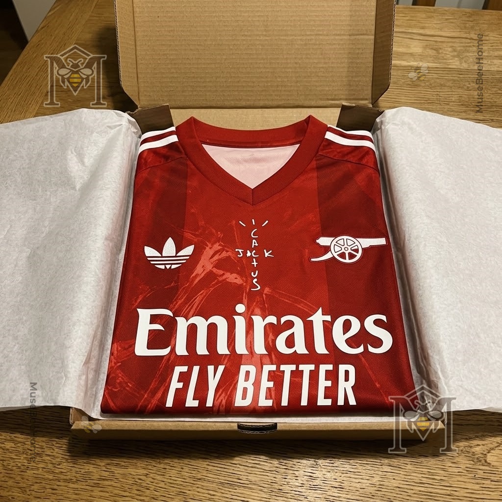Arsenal Football Club Cactus Jack North London Forever Jersey - lower front graphic