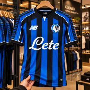 Atalanta Bergamasca Calcio Custom Home Kit Football Jersey - rear name and number display