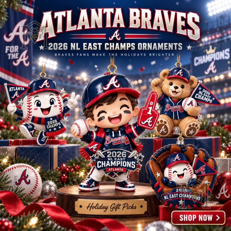 Atlanta Braves 2026 NL East Champions Ornament - composite view of character ornament designs