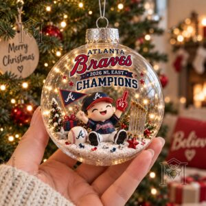 Atlanta Braves 2026 NL East Champions Snow Globe Ornament - photo 3