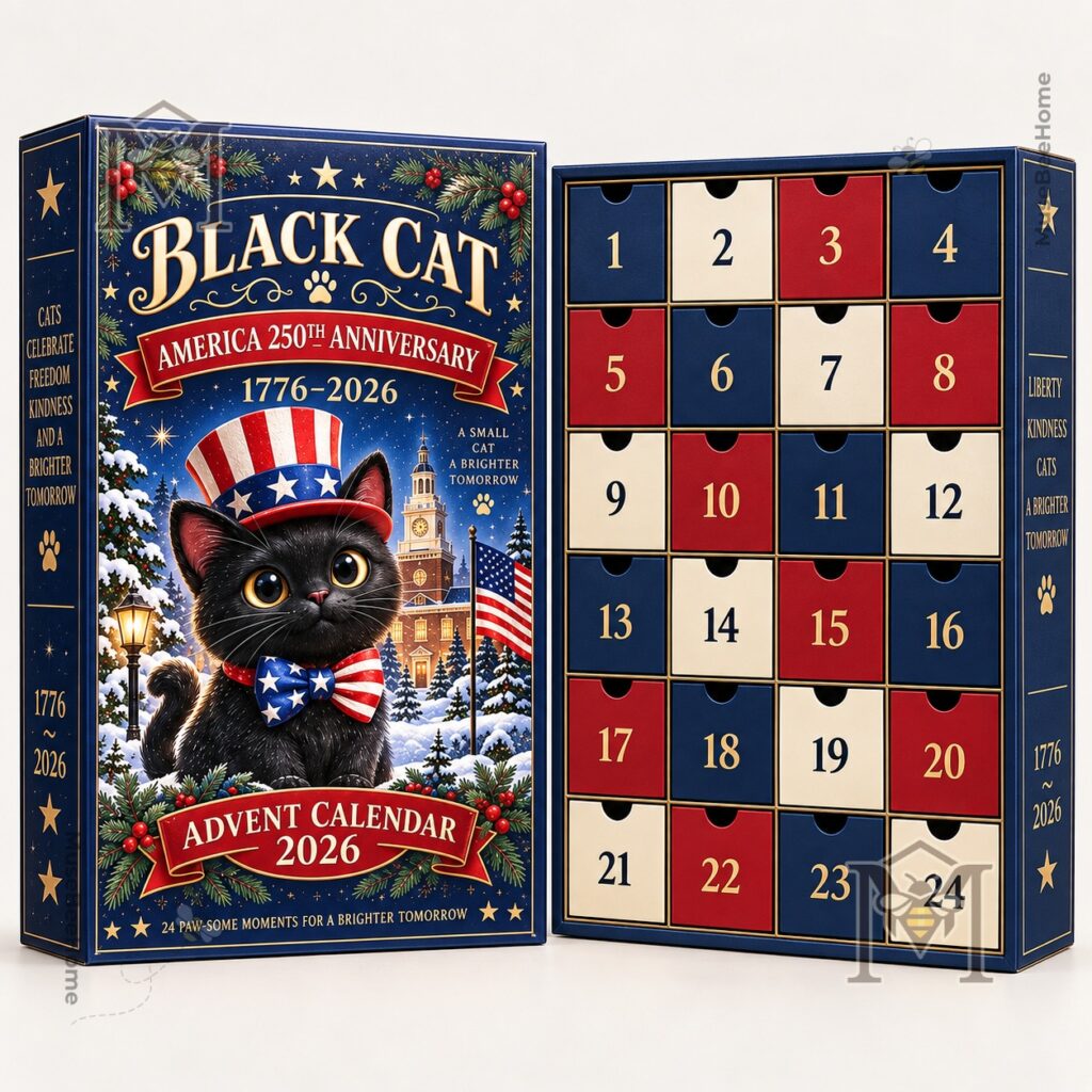 Black Cat America 250th Anniversary 2026 Advent Calendar - collectible cat ornament illustrations