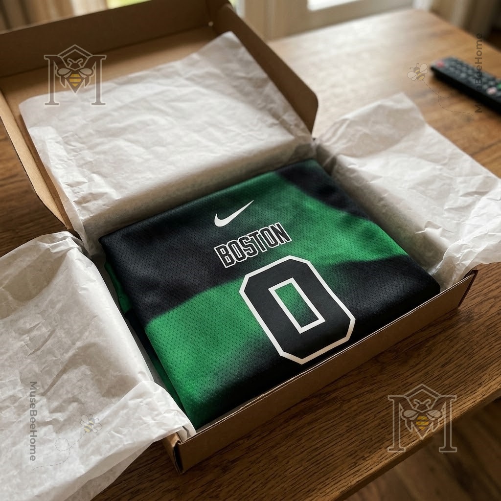 Boston Celtics Specter Basketball Jersey - full front display with contrasting white trim