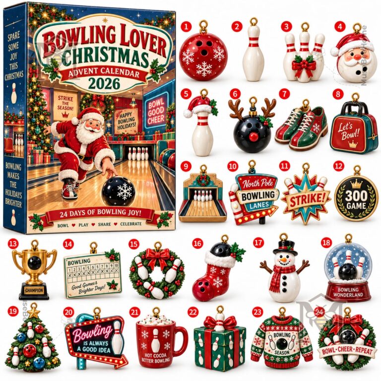Bowling Christmas 2026 Advent Calendar - side panel with holiday bowling message
