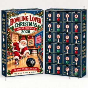Bowling Christmas 2026 Advent Calendar - box displayed with bowling ornaments