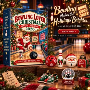 Bowling Christmas 2026 Advent Calendar - front box with Santa bowling artwork