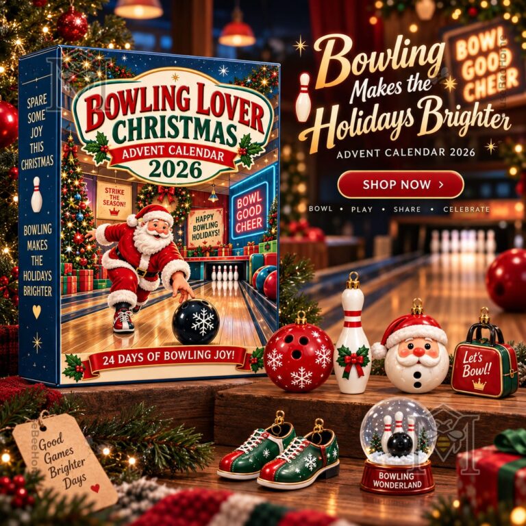 Bowling Christmas 2026 Advent Calendar - front box with Santa bowling artwork