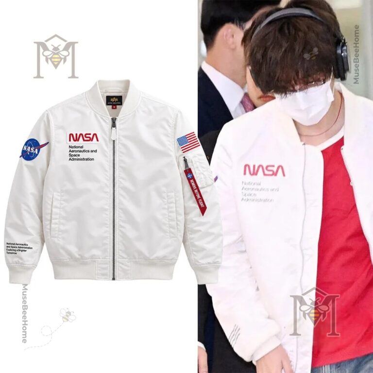 BTS Taehyung Back To Seoul Gen II Flight Jacket - front view with NASA patches