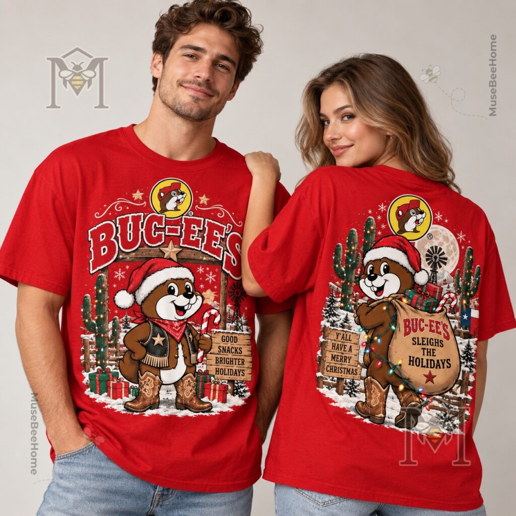 Buc-ee's Cowboy Christmas Holiday T-shirt - photo 4
