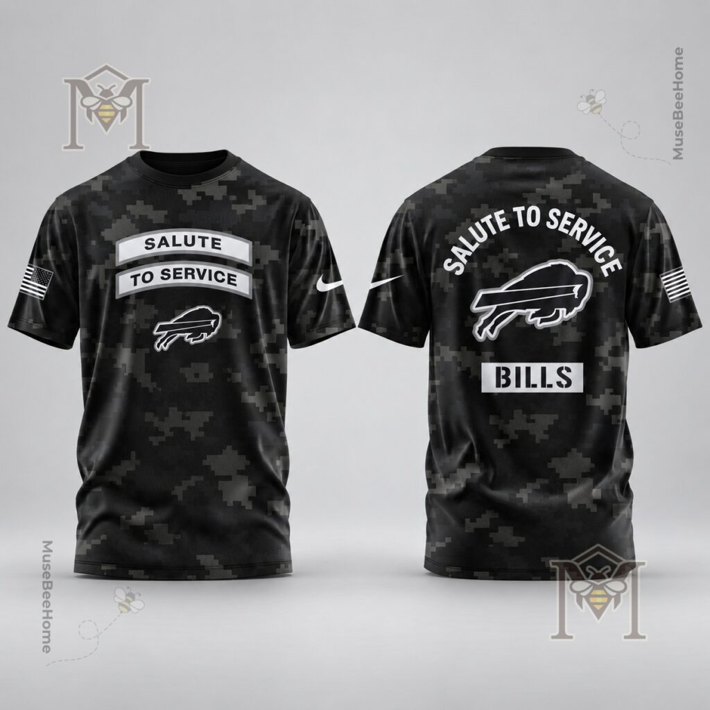 Buffalo Bills Salute to Service T-Shirt - back buffalo logo and lettering