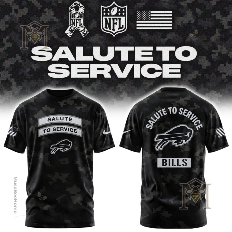 Buffalo Bills Salute to Service T-Shirt - front and back views