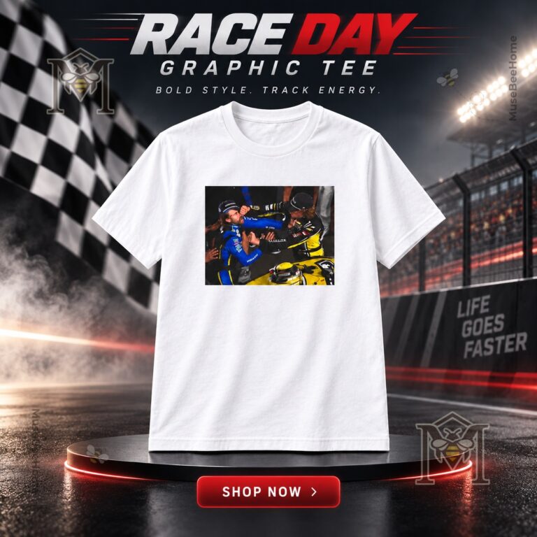 Carson Hocevar NASCAR Fight T-Shirt 2026 - front view with centered driver confrontation graphic