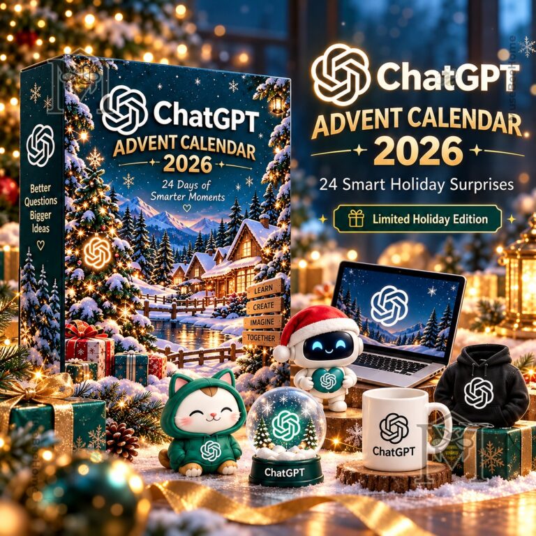 ChatGPT Advent Calendar 2026 - front box view with winter village artwork