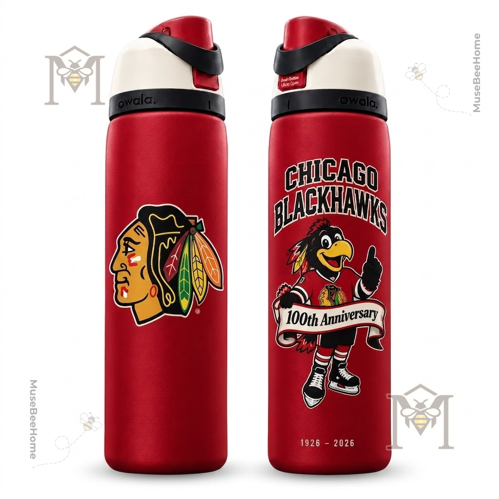 Chicago Blackhawks 100th Anniversary Tommy Hawk Bottle - bottle cap and lid detail