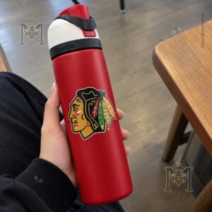 Chicago Blackhawks 100th Anniversary Tommy Hawk Bottle - full product display