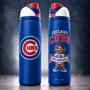 Chicago Cubs 150th Anniversary 2026 Water Bottle - photo 2