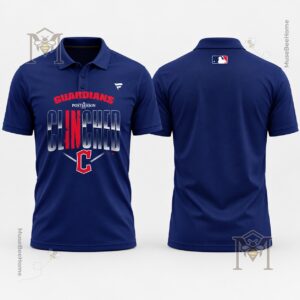 Cleveland Guardians Postseason Cleveland T-Shirt - front graphic showing Guardians and Cleveland lettering