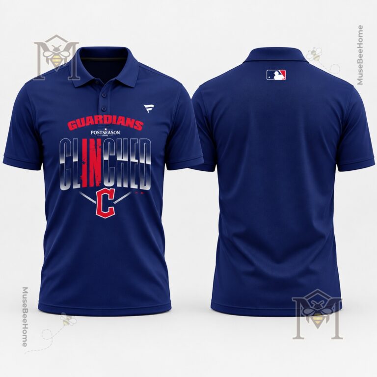 Cleveland Guardians Postseason Cleveland T-Shirt - front graphic showing Guardians and Cleveland lettering