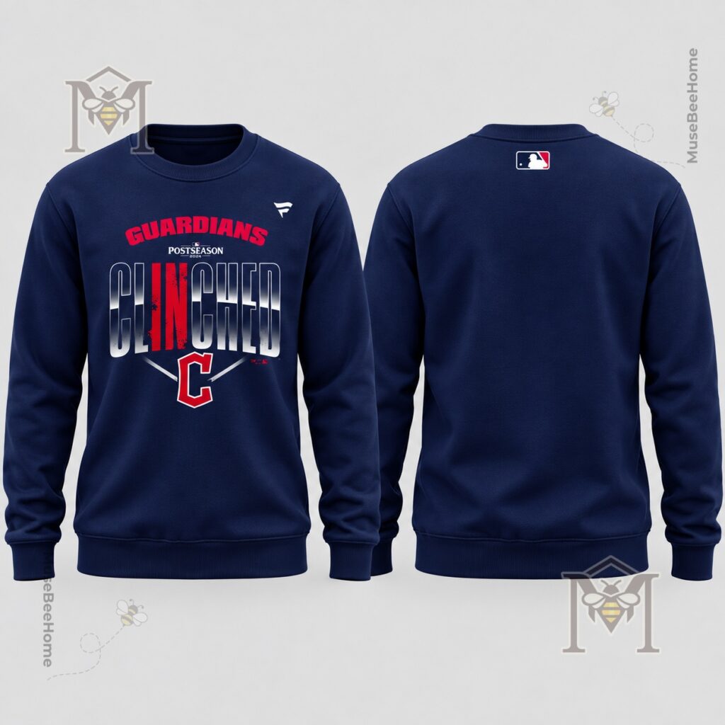 Cleveland Guardians Postseason Cleveland T-Shirt - back view with MLB logo below collar