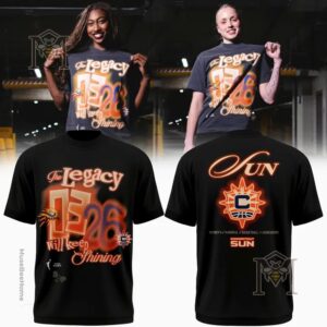 Connecticut Sun 2026 The Legacy Will Keep Shining T-Shirt - front and back views