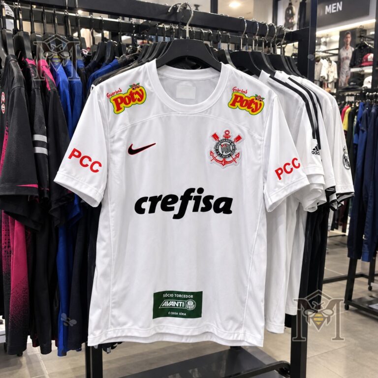 Corinthians x Crefisa Crossover Football Jersey - chest crest and sponsor details