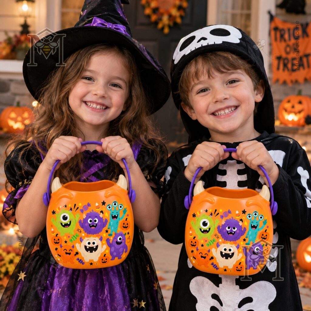 Cute Monster Personalized Halloween Candy Bucket - photo 3