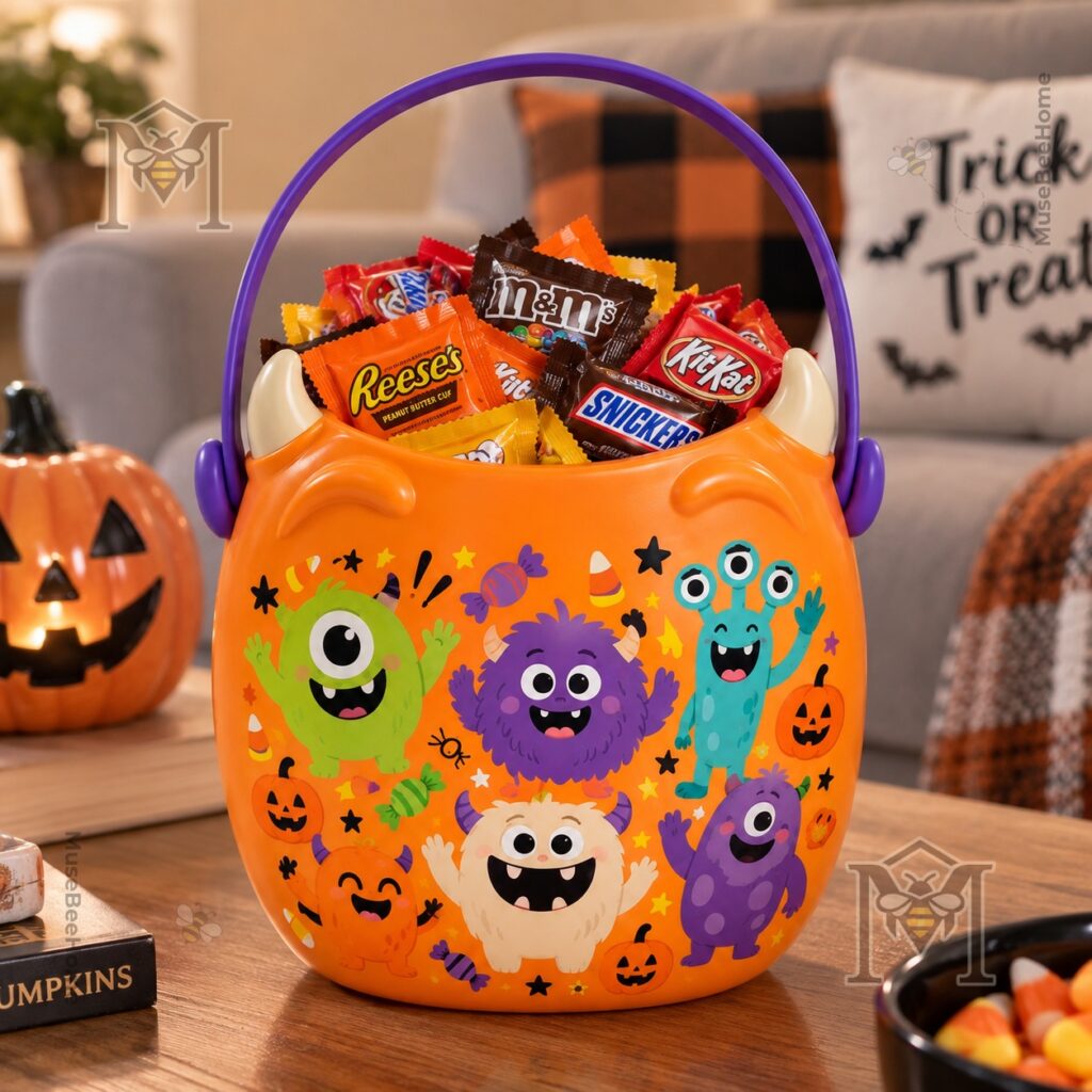 Cute Monster Personalized Halloween Candy Bucket - photo 4