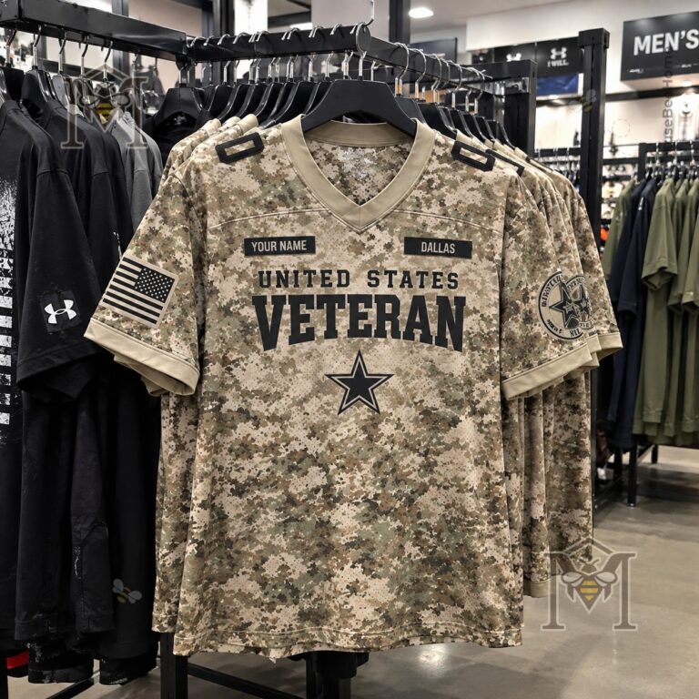 Dallas Cowboys 250th Anniversary Veterans Day Football Jersey - front design with star emblem