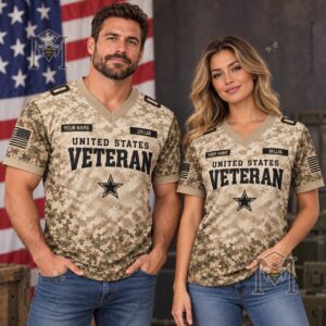 Dallas Cowboys 250th Anniversary Veterans Day Football Jersey - back oath message and anniversary graphic