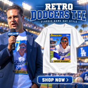 David Vassegh Los Angeles Dodgers Enrique Hernandez T-Shirt - front shirt mockup