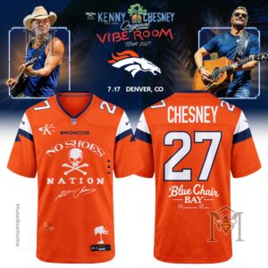 Denver Broncos Kenny Chesney The Original Vibe Room Tour 2027 Jersey - front and back views