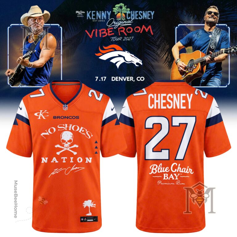 Denver Broncos Kenny Chesney The Original Vibe Room Tour 2027 Jersey - front and back views
