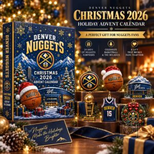 Denver Nuggets Christmas 2026 Advent Calendar - front display with holiday ornaments