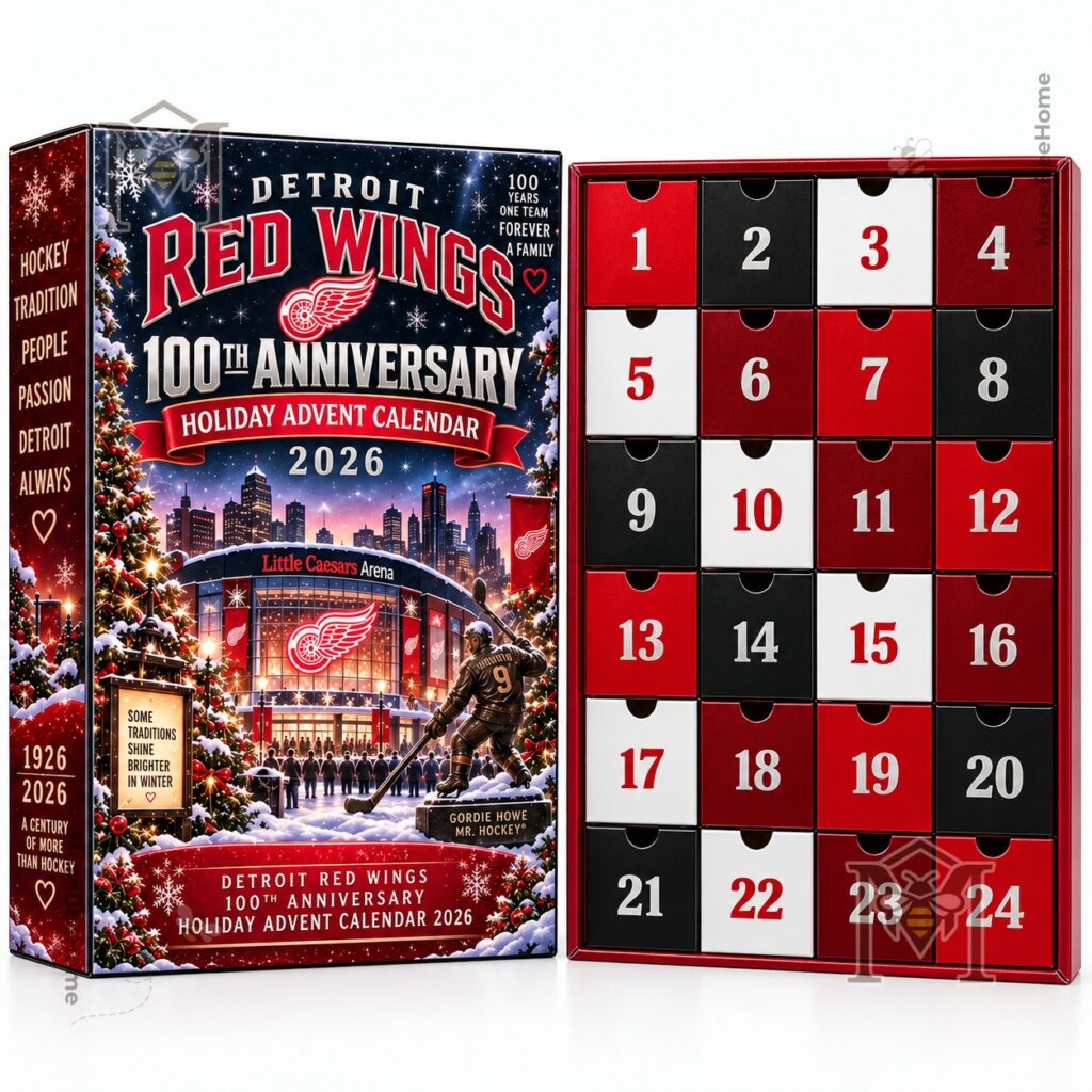Calendar side panel featuring hockey tradition text and anniversary dates
