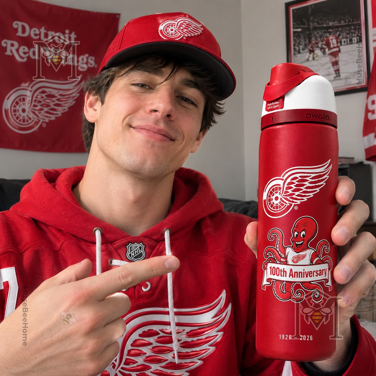 Detroit Red Wings 100th Anniversary Water Bottle - photo 3