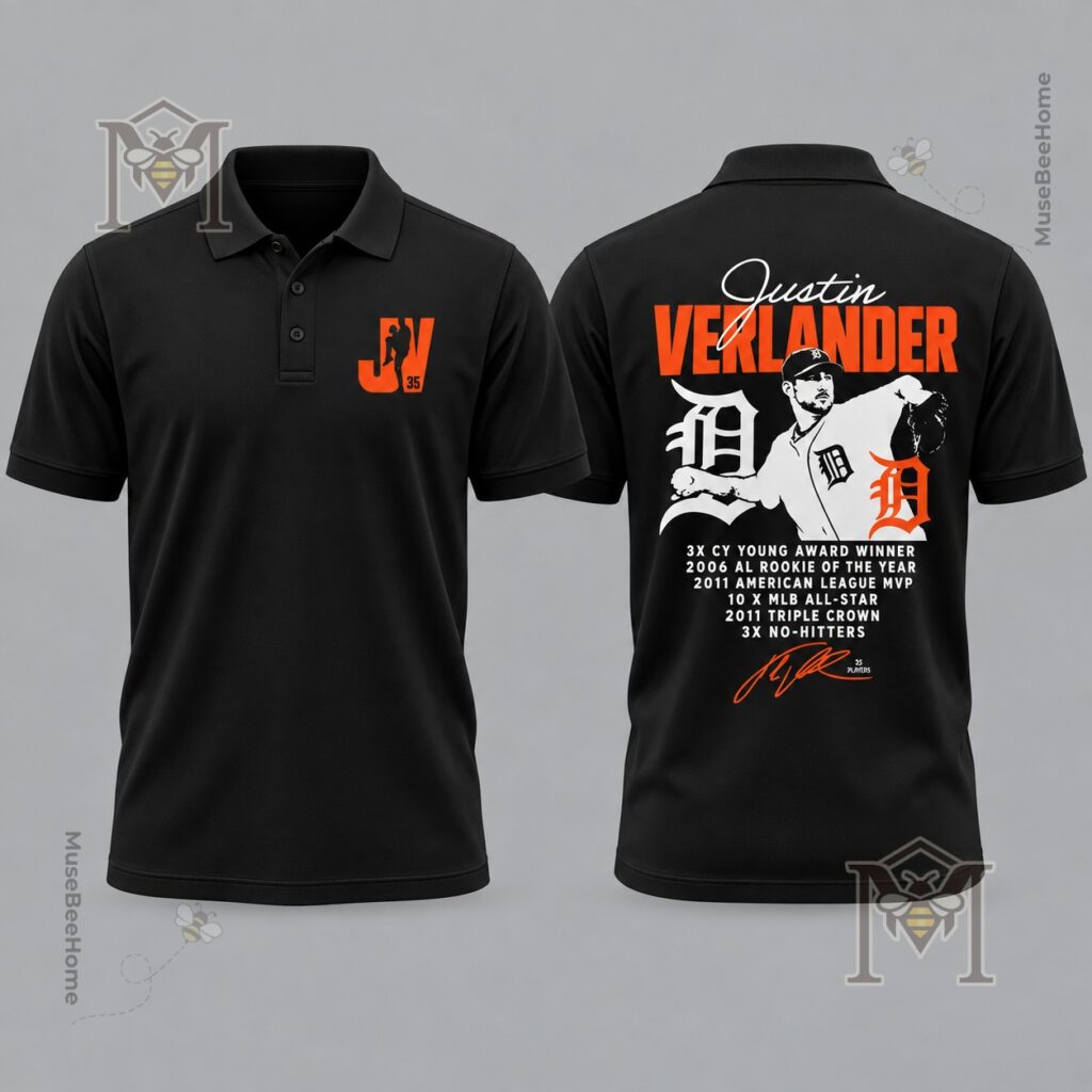 Detroit Tigers Justin Verlander Career Achievements T-Shirt - photo 2