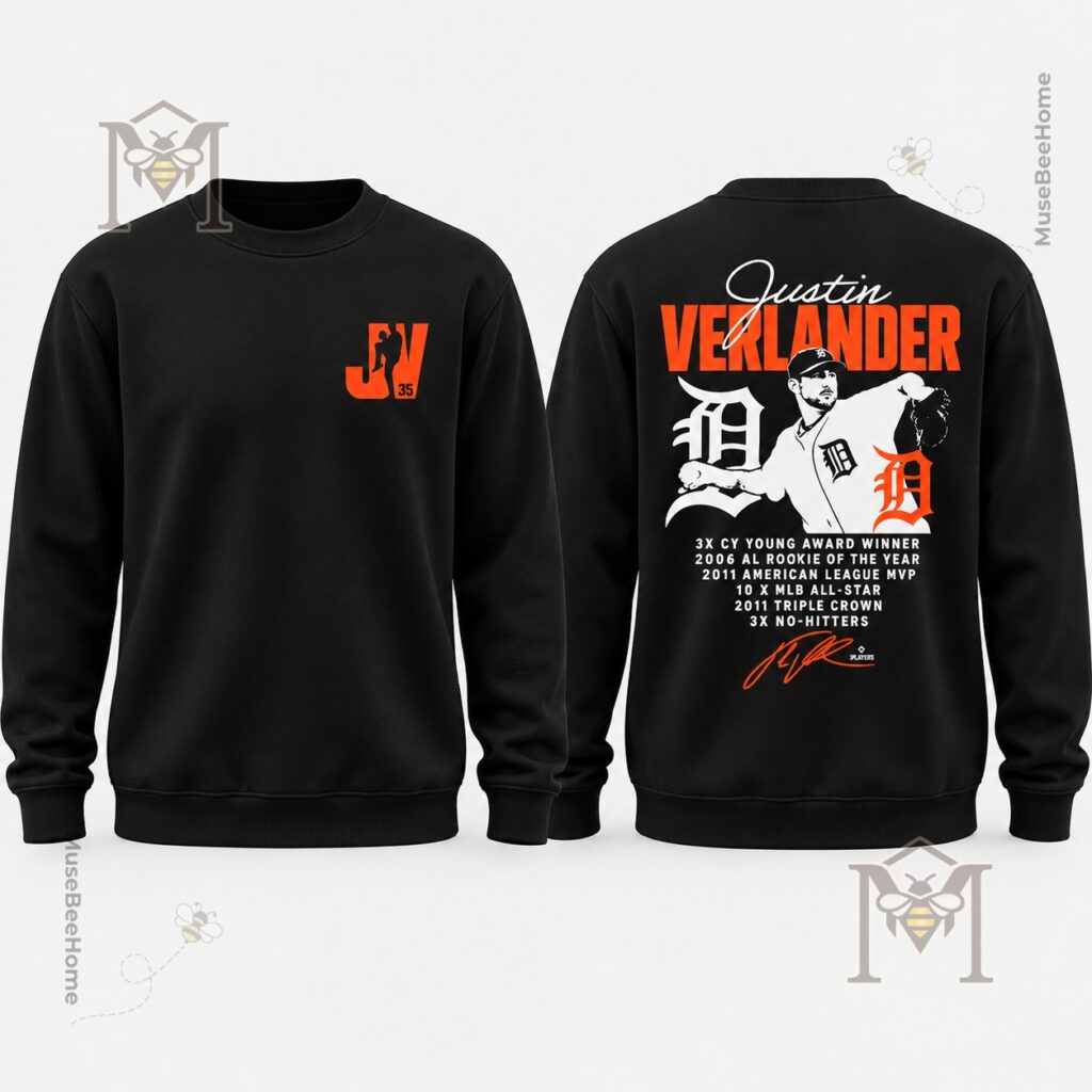 Detroit Tigers Justin Verlander Career Achievements T-Shirt - photo 3